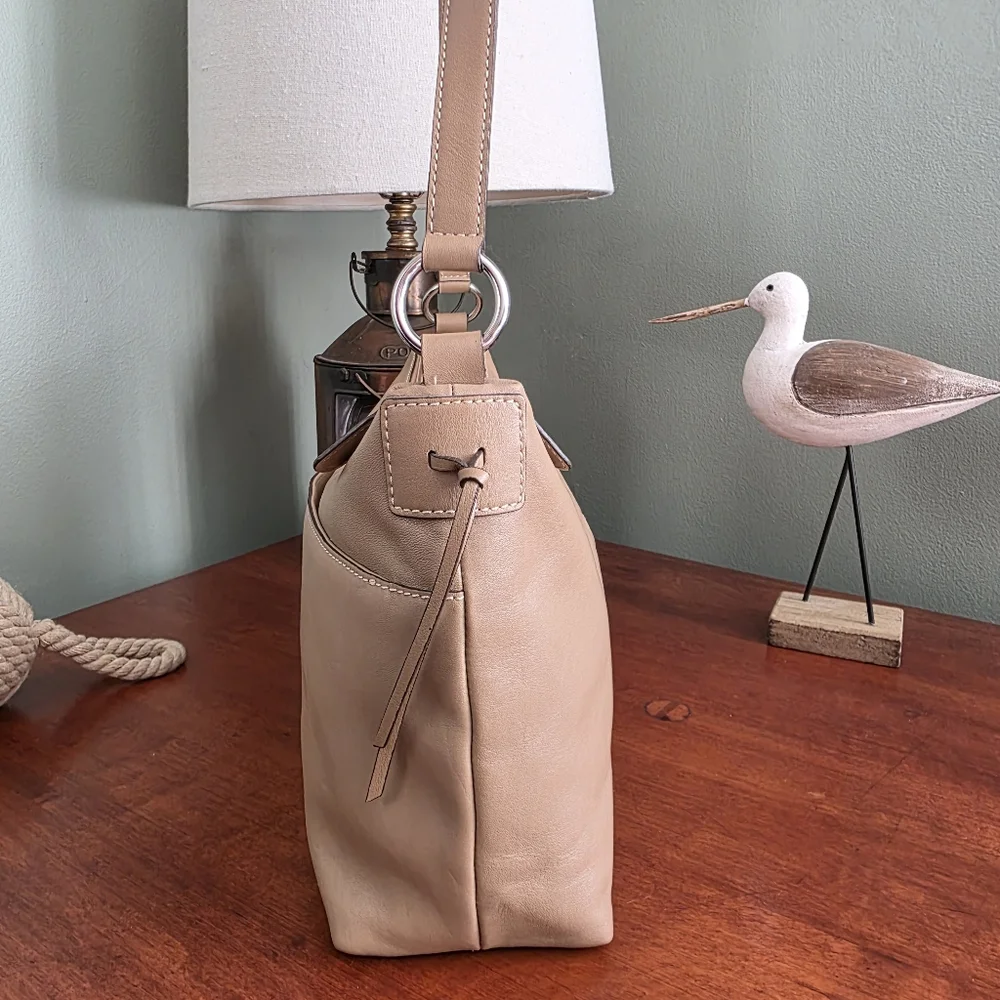 Etienne Aigner Tan Leather Hobo Shoulder Bag Minimalist Y2K